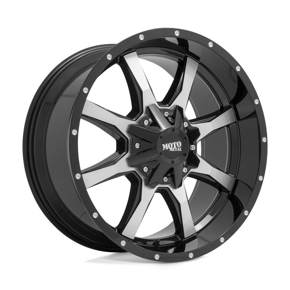 Moto Metal MO970 GLOSS BLACK W/ MACHINED FACE 17X8 6x135/6x139.7 et0 106.1