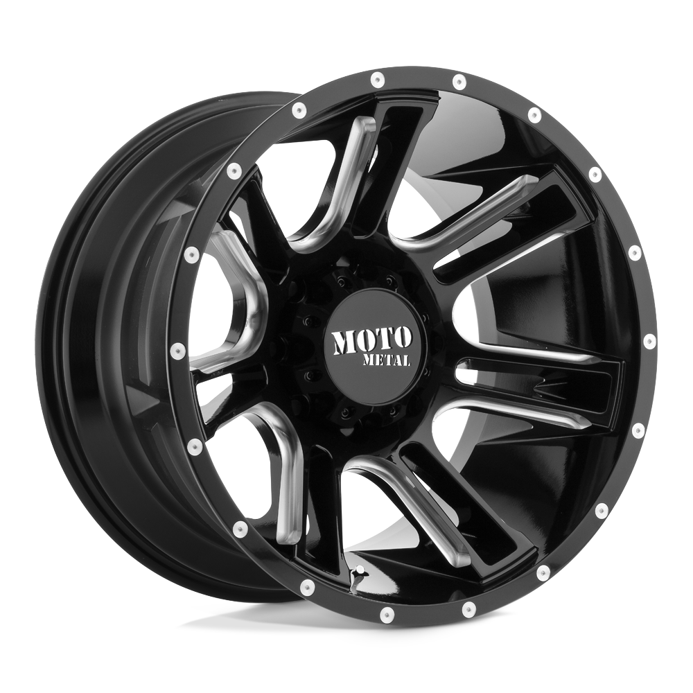 Moto Metal MO982 AMP GLOSS BLACK MILLED 20X9 8x180 et0 124.2