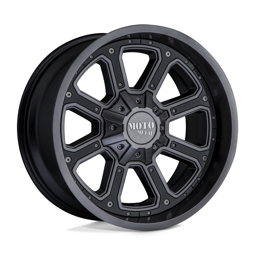 Moto Metal MO984 SHIFT MATTE GRAY W/ G-BLK INSERTS 18X9 8x180 et18 124.2