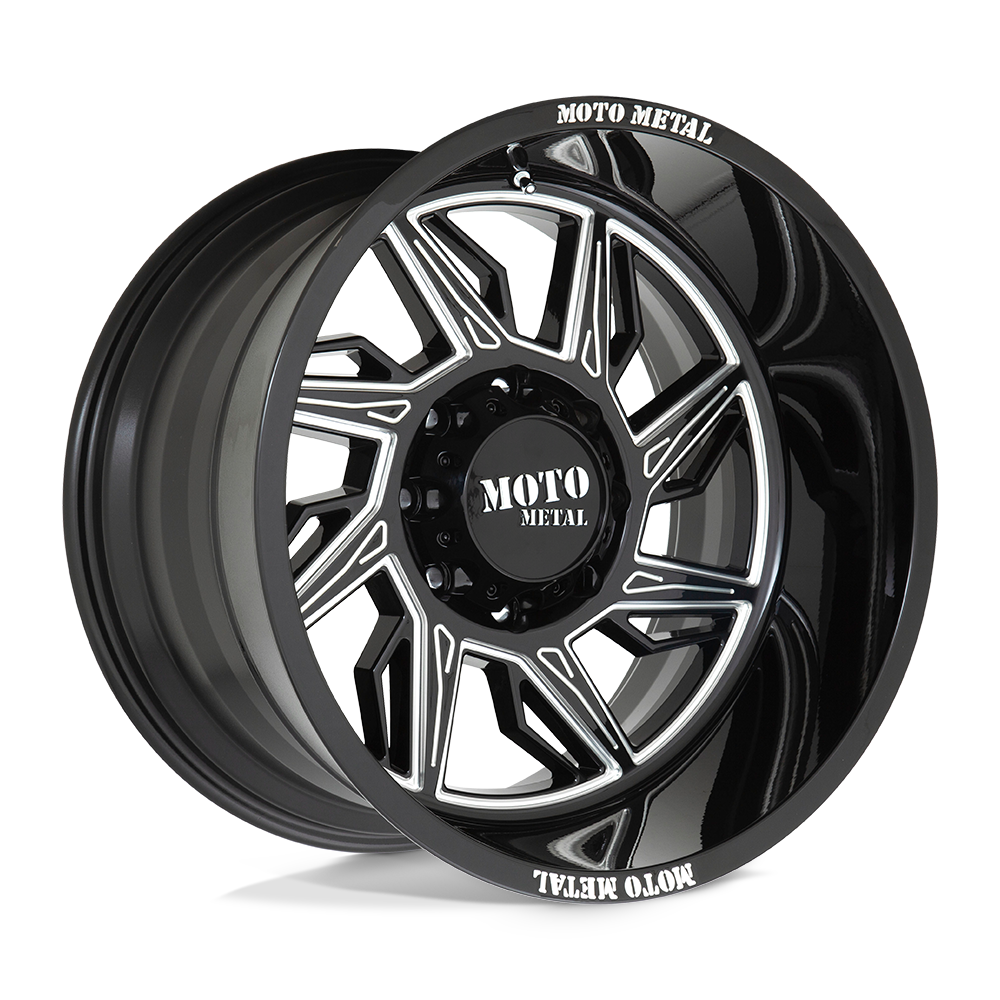 Moto Metal MO997 HURRICANE GLOSS BLACK MILLED - RIGHT DIRECTIONAL 20X12 8x165.1 et-44 125.1