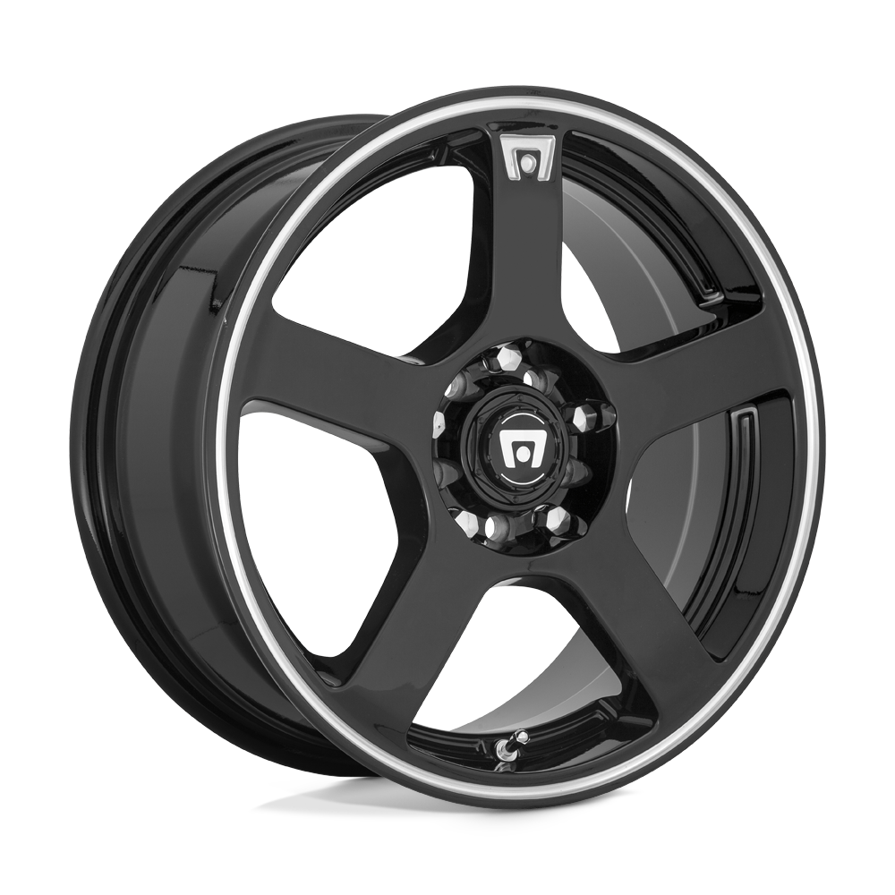 Motegi MR116 FS5 GLOSS BLACK W/ MACHINED FLANGE 16X7 5x108/5x114.3 et40 72.56