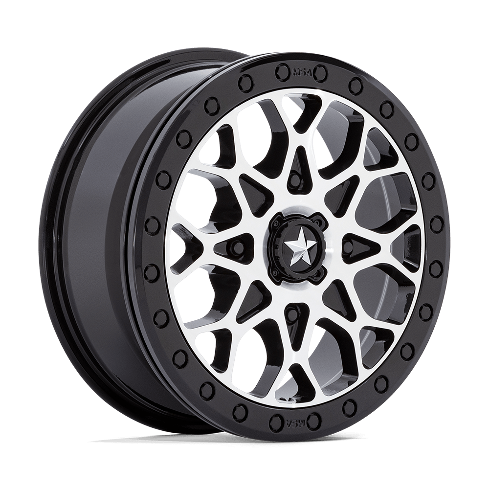 MSA Offroad Wheels M48 PORTAL BEADLOCK GLOSS BLACK MACHINED W GB RING 15X6 4x110 et38 86