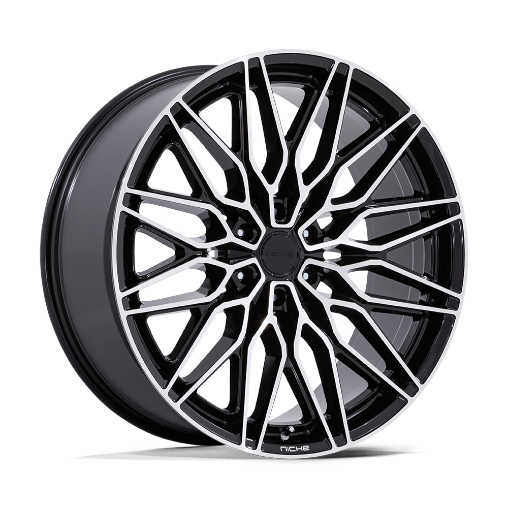Niche 1PC NC278 CALABRIA 6 GLOSS BLACK W/ MACHINED 24X10 6x135 et30 87.1