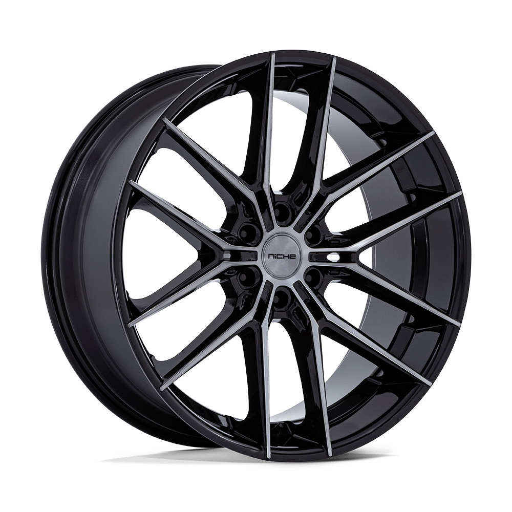 Niche 1PC NC280 PRODIGY 6 GLOSS BLACK DARK TINTED CLEAR 26X10 6x135 et25 87.1