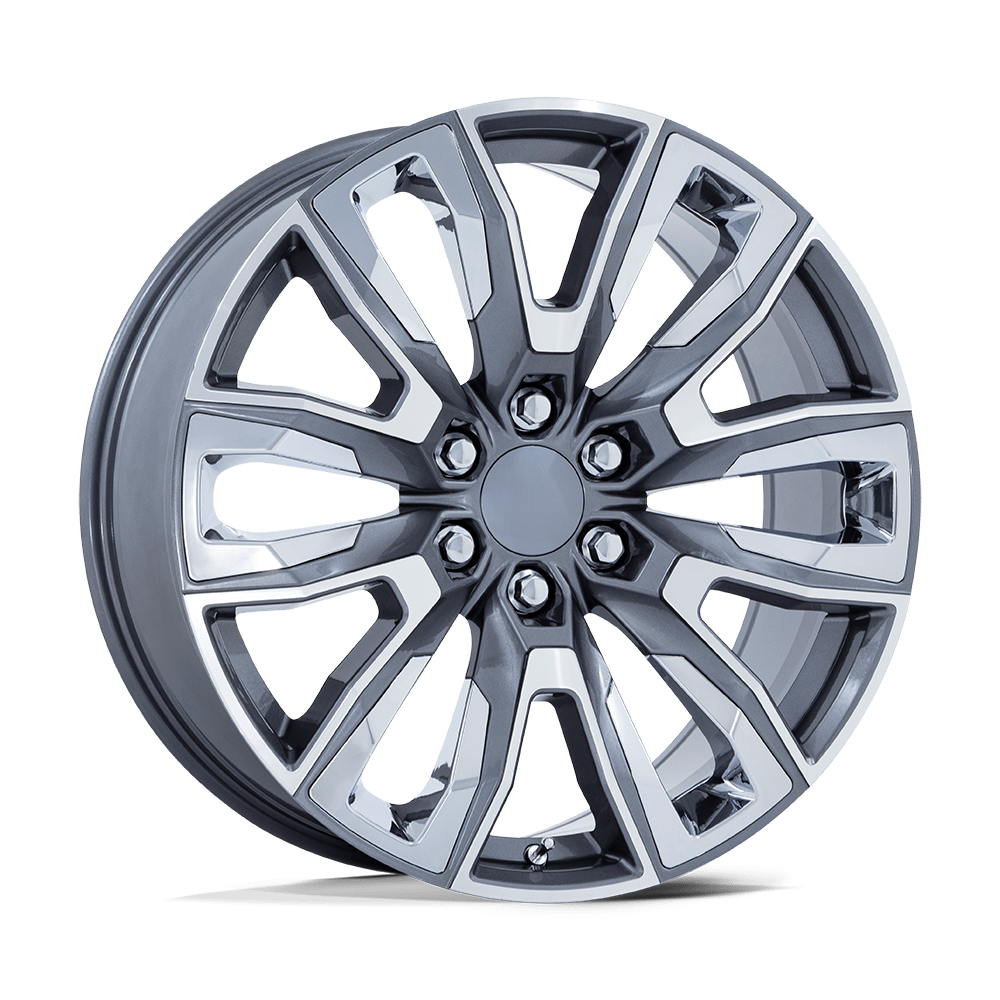 Performance Replicas PR225 GLOSS GUNMETAL MACH W/ CHR ACC 22X9 6x139.7 et28 78.1