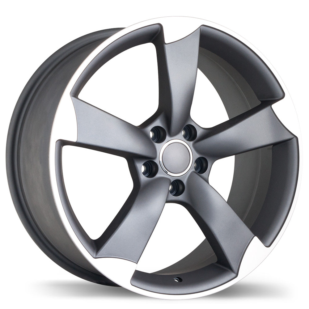 Replika R134A Matte Gunmetal with Machined Face 5x112 19x8.5 et35 66.5