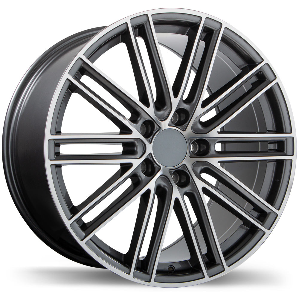 Replika R206 Gloss Gunmetal with Machined Face 5x130 20x11.0 et65 71.6