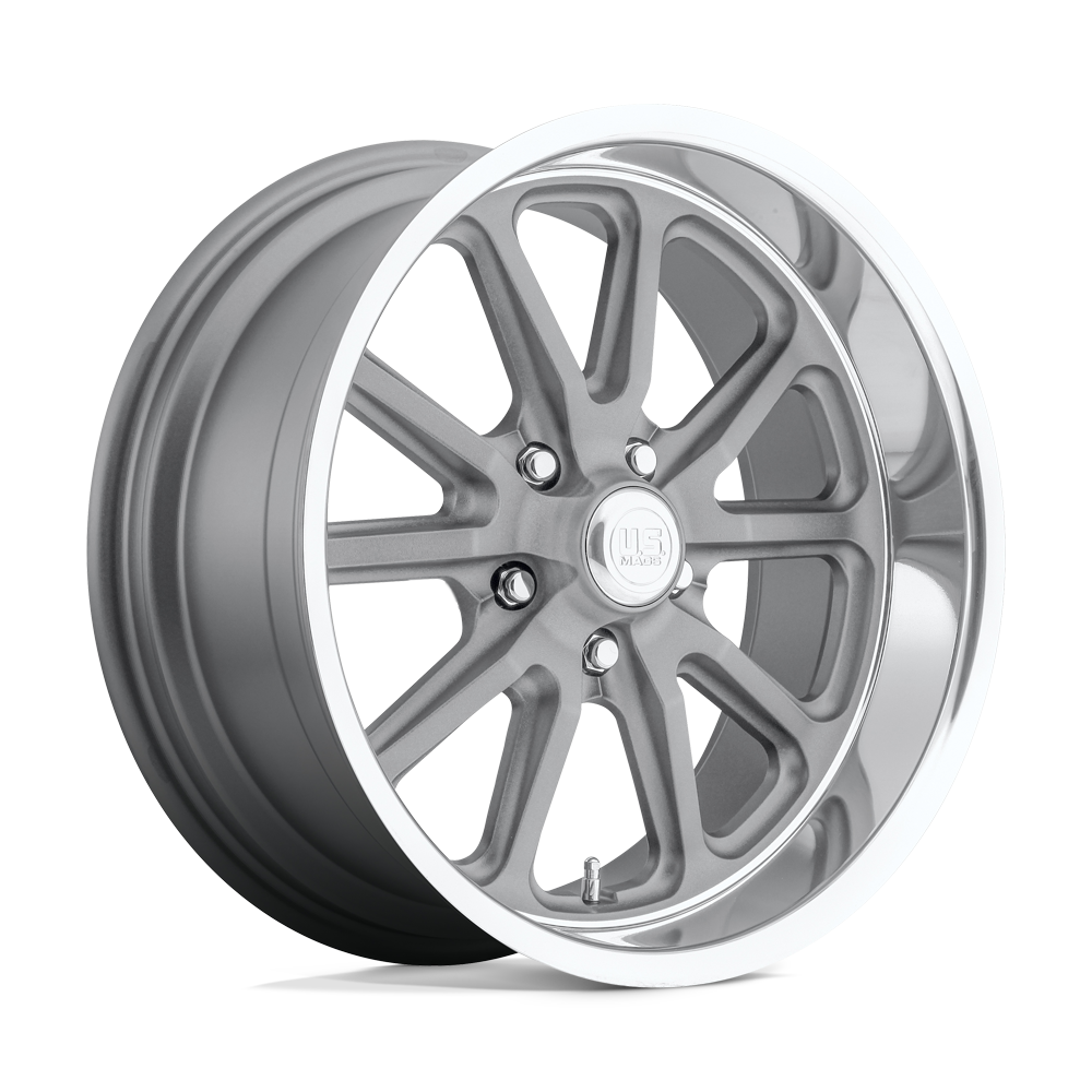 US Mag 1PC U111 RAMBLER EAGLE GRAY W/ DIAMOND CUT LIP 18X8 5x120.65 et1 72.56