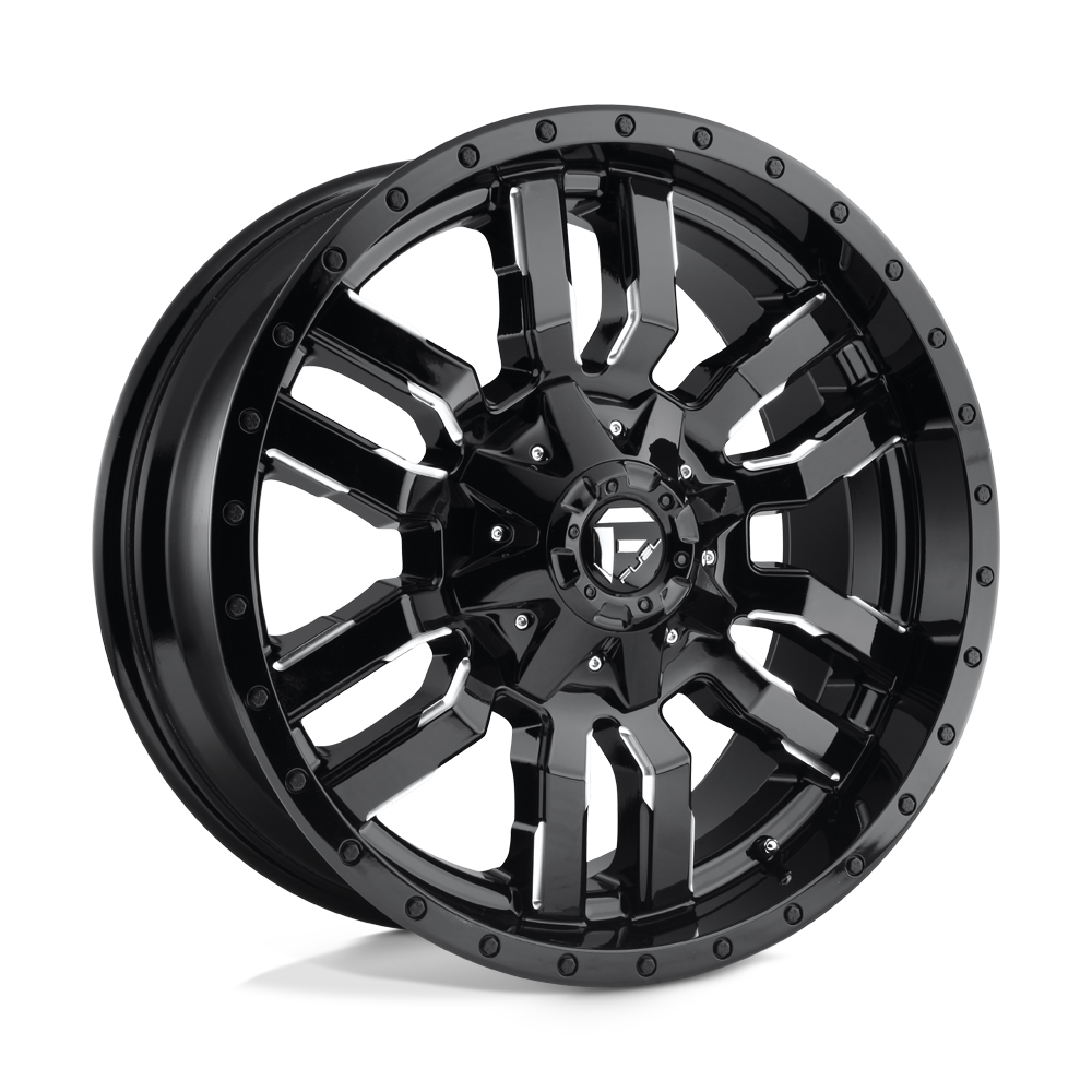 Fuel 1PC D595 SLEDGE GLOSS BLACK MILLED 20X9 5x139.7/5x150 et20 110.1