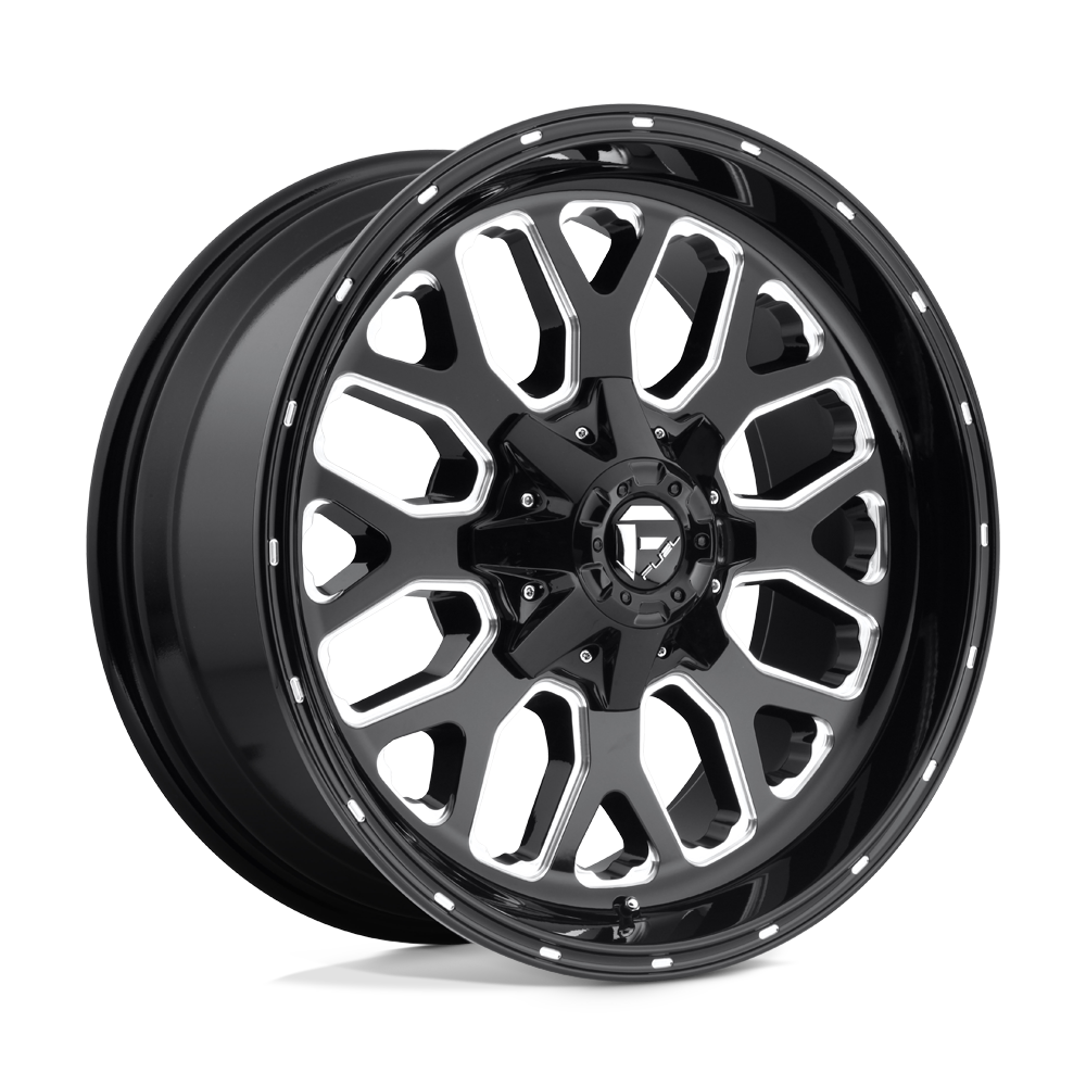 Fuel 1PC D588 TITAN GLOSS BLACK MILLED 20X12 5x114.3/5x127 et-43 78.1