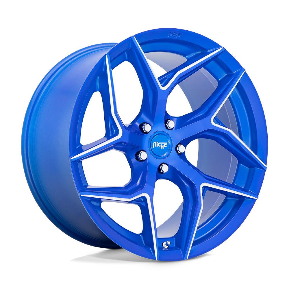 Niche 1PC M268 TORSION ANODIZED BLUE MILLED 20X10.5 5x112 et27 66.56