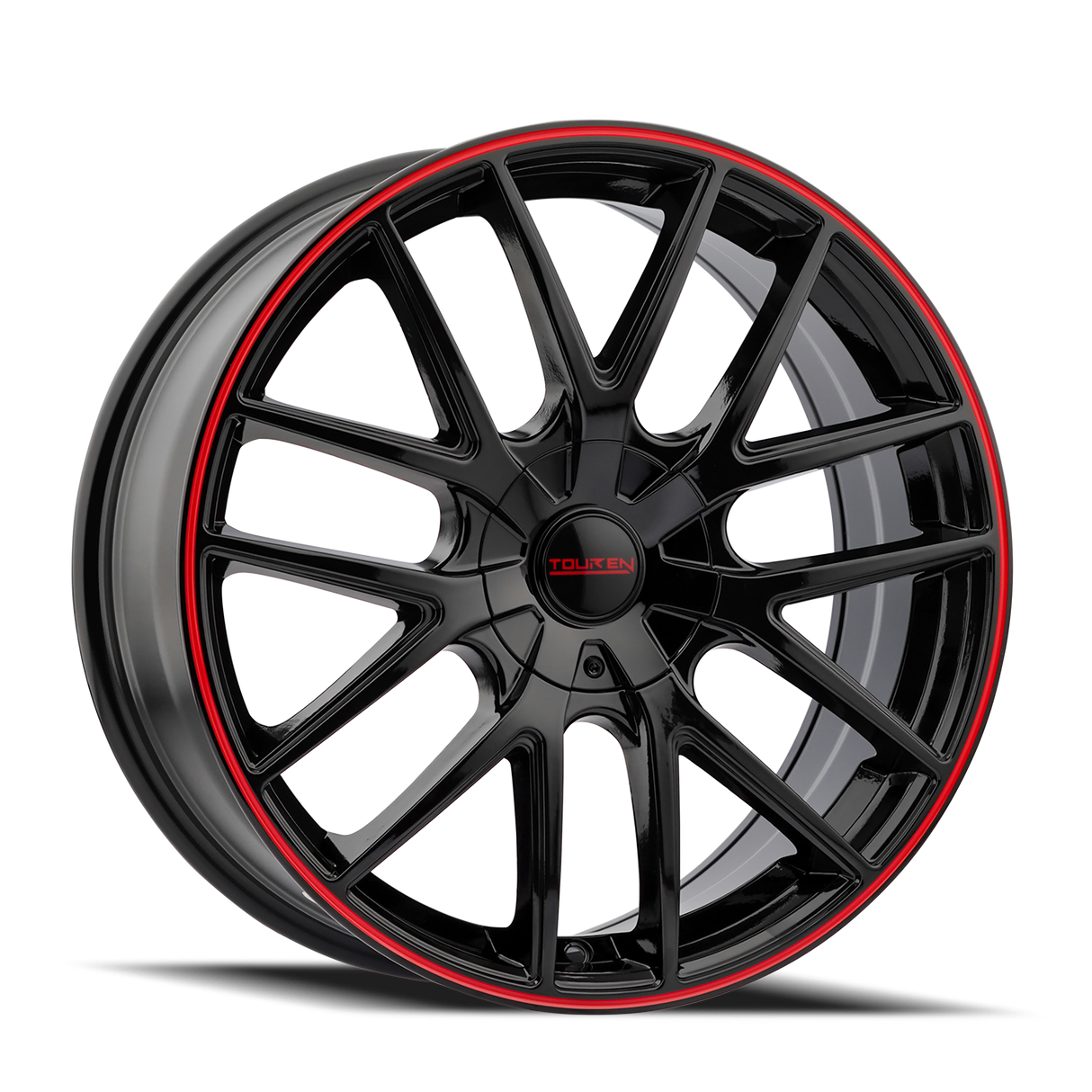 TOUREN TR60 GLOSS BLACK WITH RED RING 18x8.0 5x108/5x114.3 et40 72.62