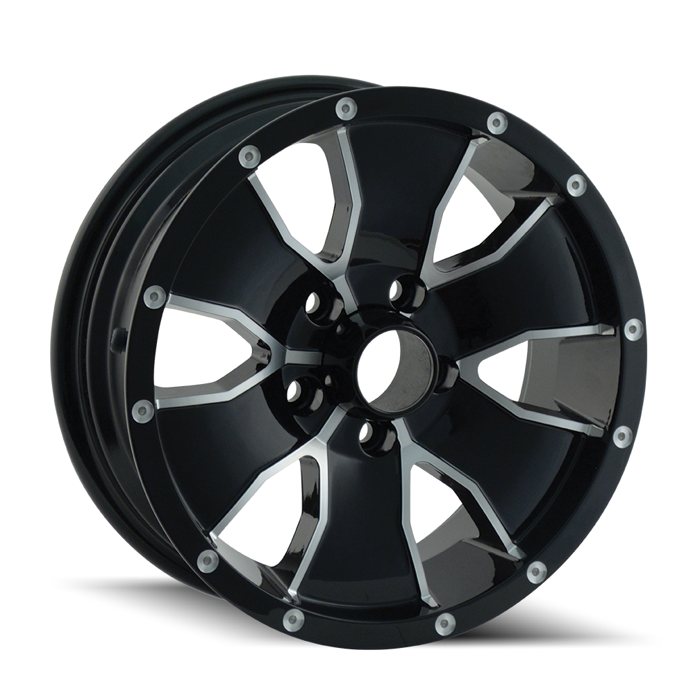 TRAILER WHEELS 14 GLOSS BLACK MACHINED 15x6.0 5x114.3 et0 83.82