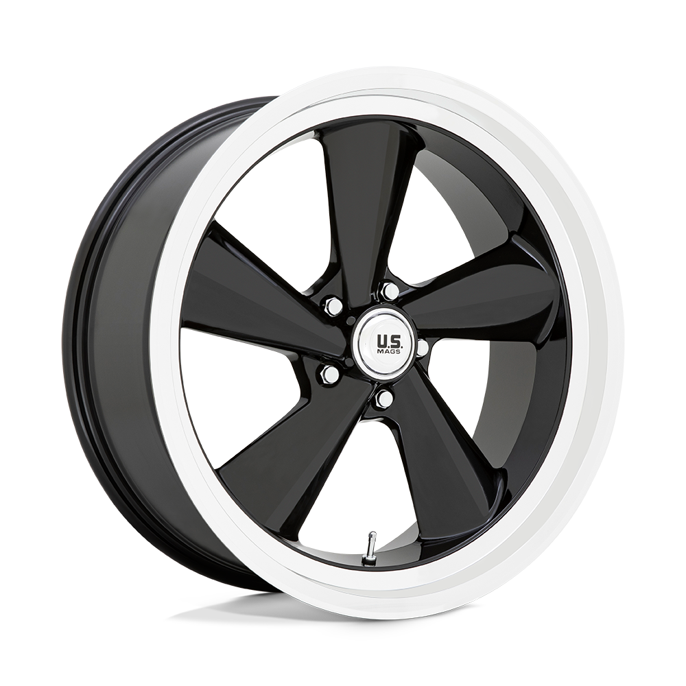 US Mag 1PC U136 TS GLOSS BLACK W/ DIAMOND CUT LIP 22X9 5x127 et15 78.1