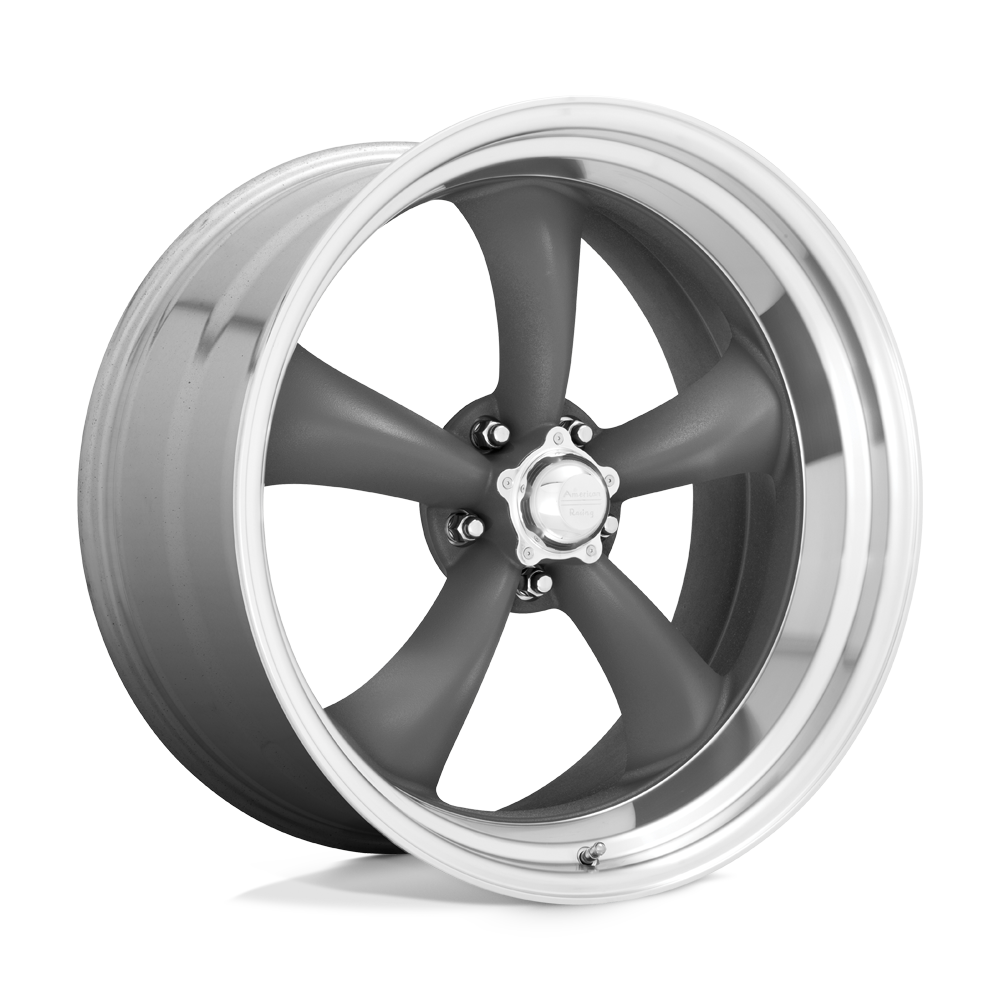 American Racing Vintage VN215 CLASSIC TORQ THRUST II MAG GRAY W/ MACHINED LIP 20X10 5x120.65 et6 83.06