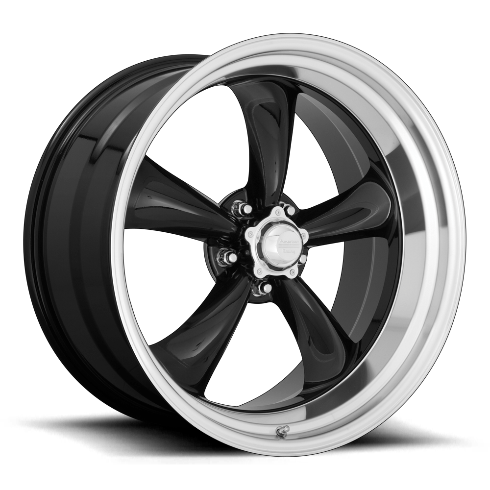 American Racing Vintage VN315 TORQ THRUST II 1 PC GLOSS BLACK MACHINED LIP 22X11 5x139.7 et18 87.1