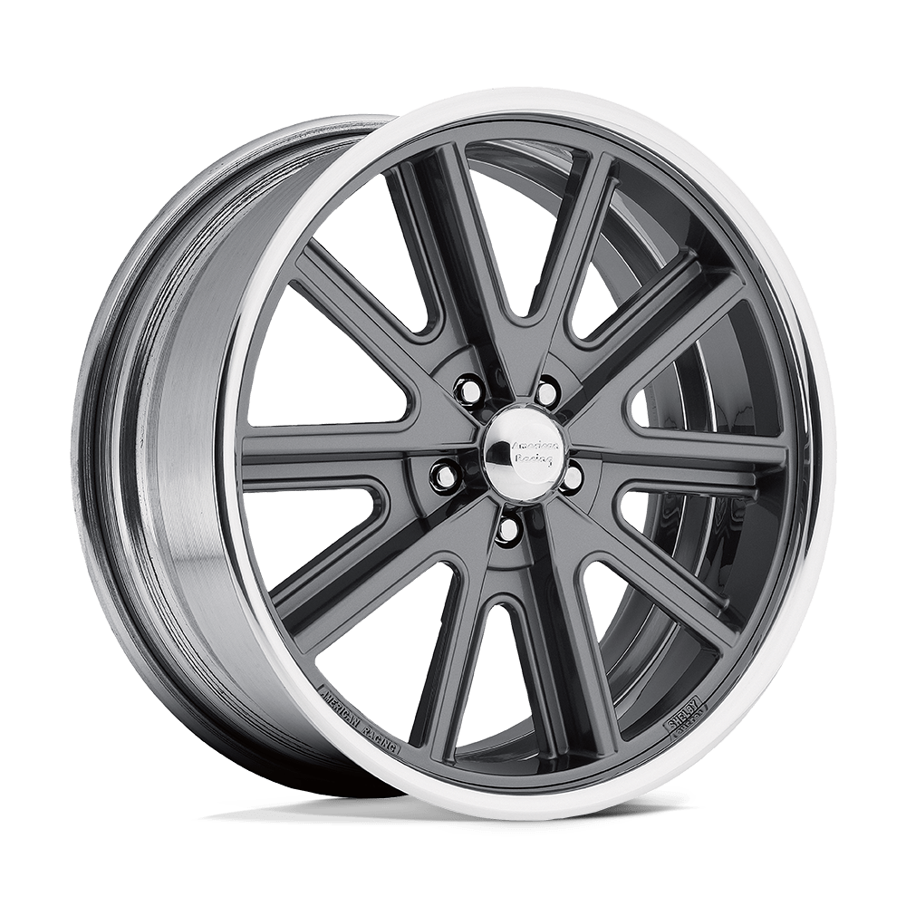 American Racing Vintage VN407 TWO-PIECE MAG GRAY CENTER POLISHED BARREL 18X9 BLANK etXX 76.5