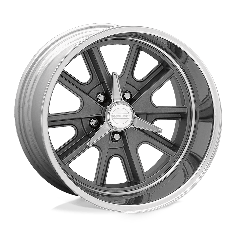 American Racing Vintage VN427 SHELBY COBRA TWO-PIECE MAG GRAY CENTER POLISHED BARREL 18X9.5 BLANK etXX 83.06