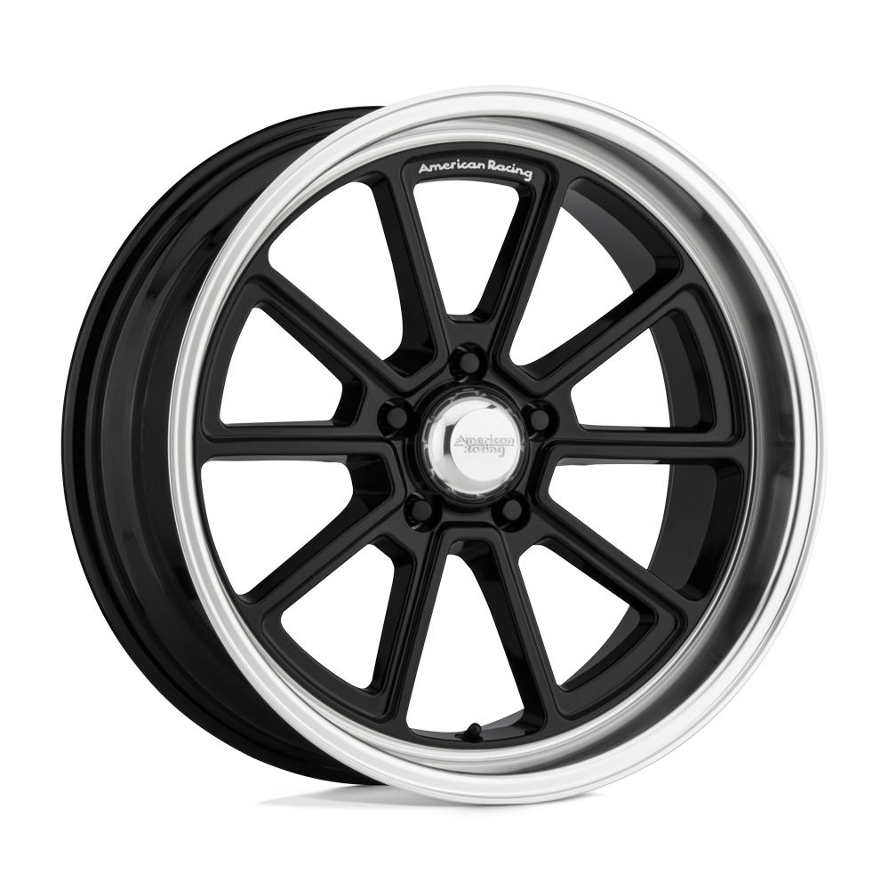 American Racing Vintage VN510 DRAFT GLOSS BLACK W/ DIAMOND CUT LIP 18X10 5x127 et12 78.1