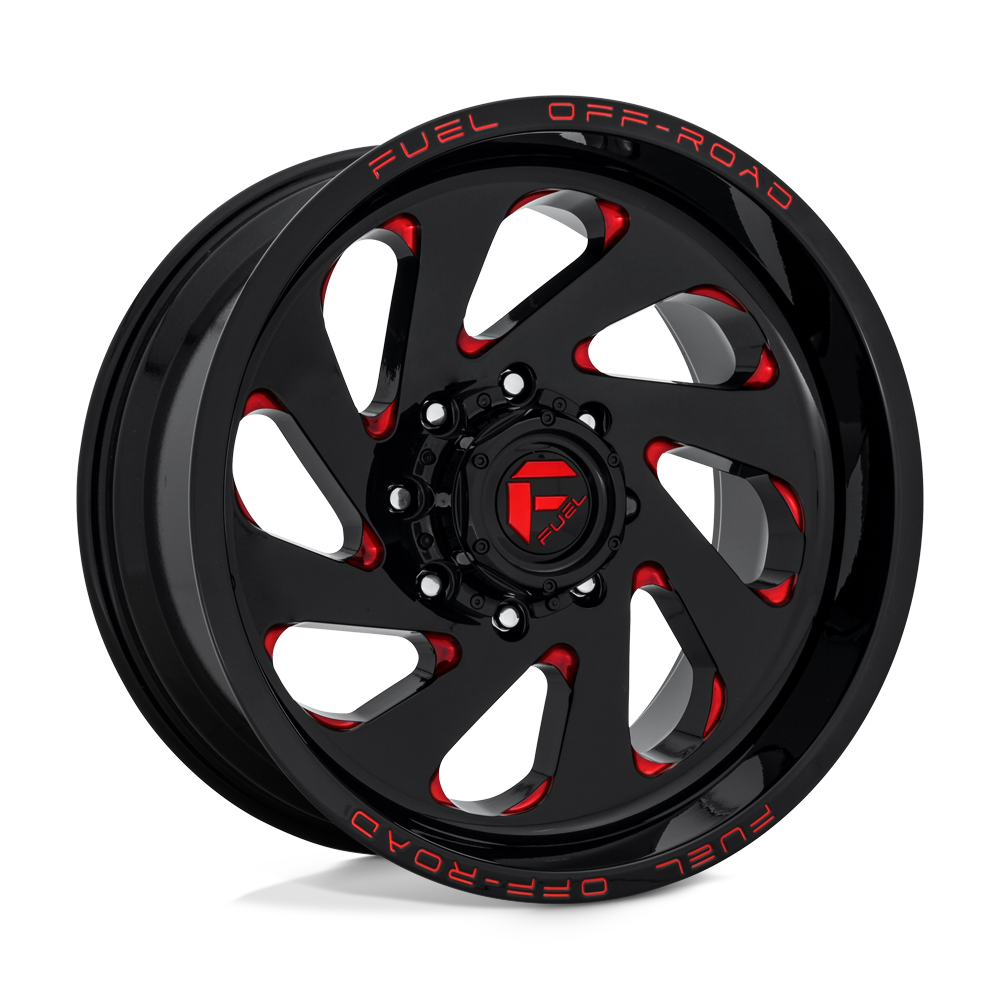 Fuel 1PC D638 VORTEX GLOSS BLACK RED TINTED CLEAR 20X12 6x139.7 et-44 106.1