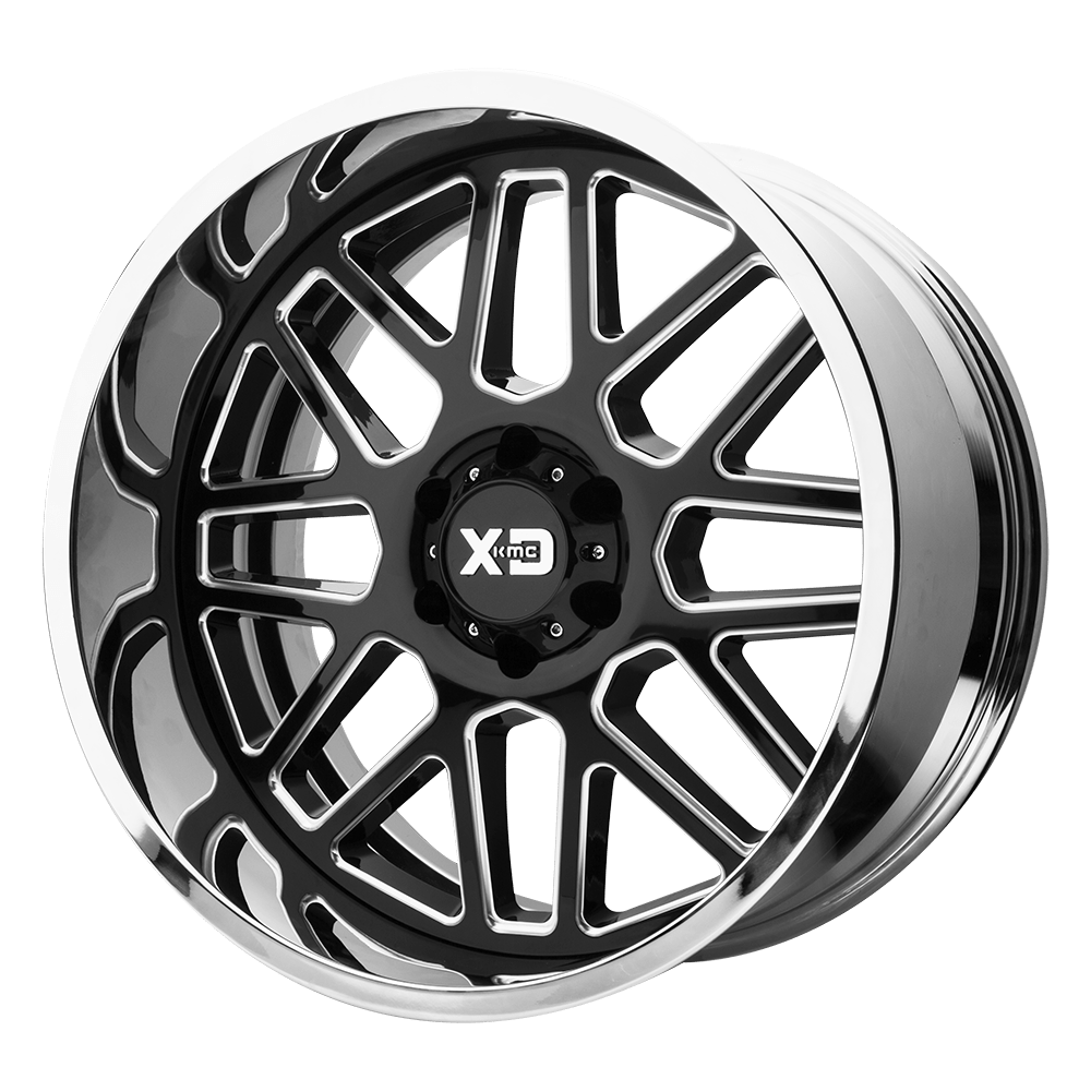 XD XD201 GRENADE GLOSS BLACK MILLED CENTER W/ CHROME LIP 20X12 5x127 et-44 72.56