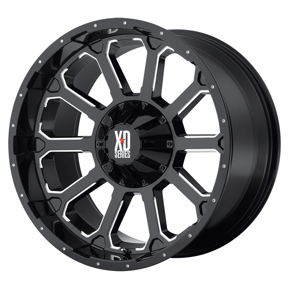 XD XD806 BOMB GLOSS BLACK W/ MILLED ACCENTS 18X9 5x127/5x135 et0 87.1
