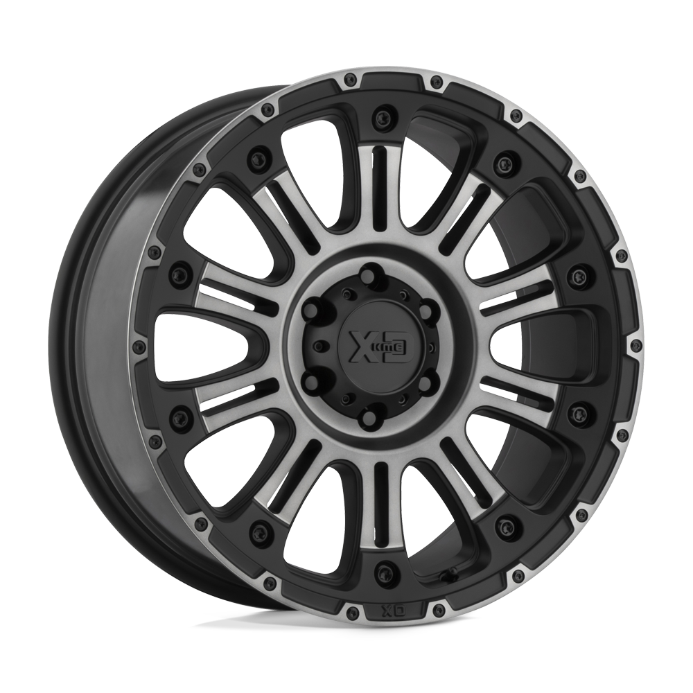 XD XD829 HOSS II SATIN BLACK MACH W/ GRAY TINT 17X9 6x139.7 et18 106.1