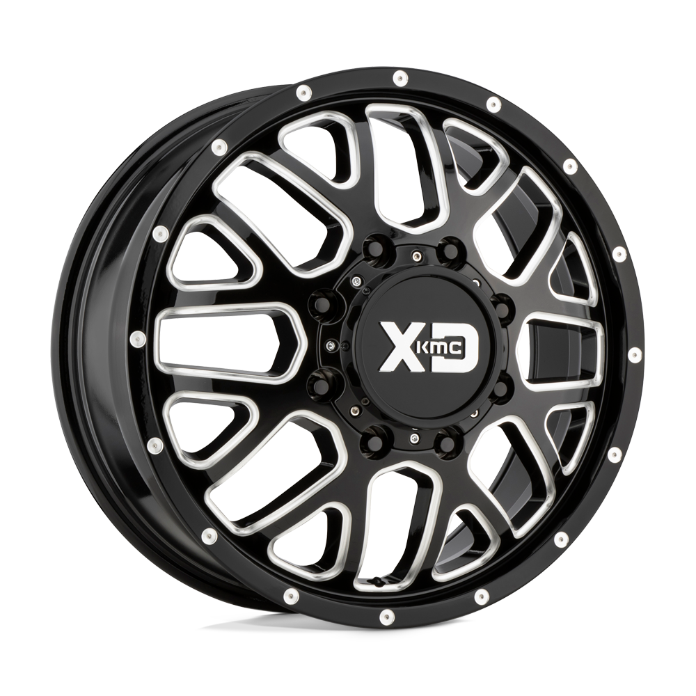 XD XD843 GRENADE DUALLY GLOSS BLACK MILLED - FRONT 20X8.25 8x210 et127 154.3