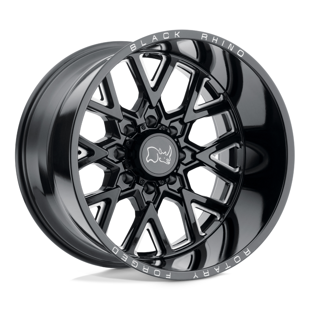 Black Rhino GRIMLOCK GLOSS BLACK & MILLED 20X9.5 8x180 et12 125.1