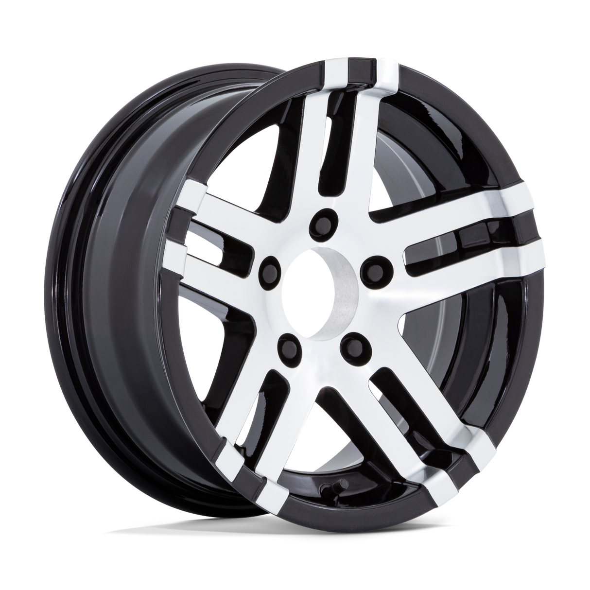 Private Label HE1821 GLOSS BLACK MACHINED 15X6 6x139.7 et-6 108