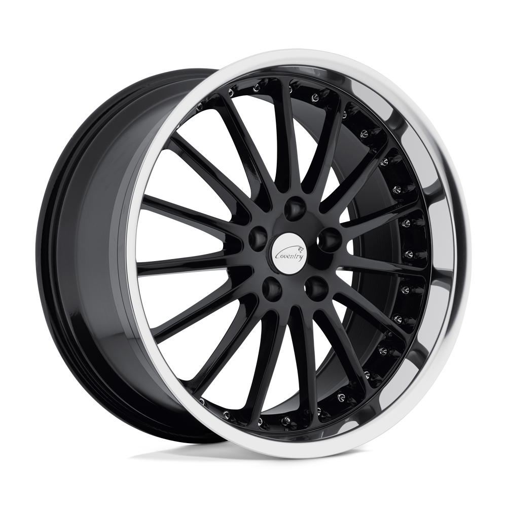 Coventry WHITLEY GLOSS BLACK W/ MIRROR CUT LIP 18X9.5 5x108 et25 63.36