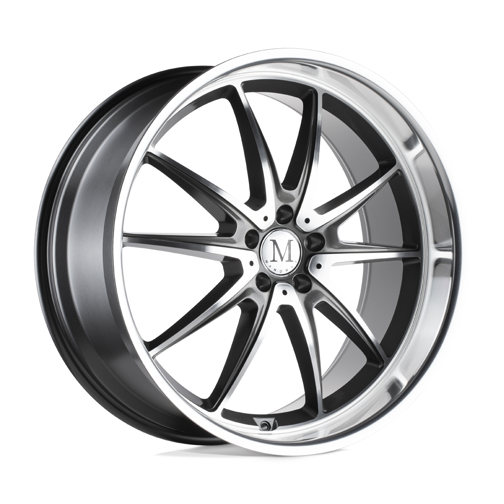 Mandrus ARGENT GLOSS GUNMETAL W/ MIRROR CUT FACE 18X9.5 5x112 et49 66.56