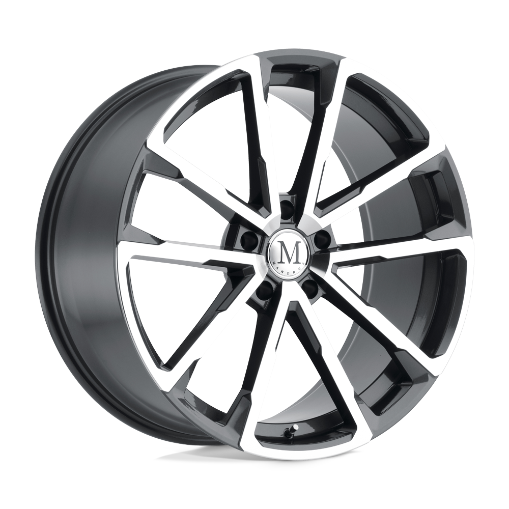Mandrus WOLF GLOSS GUNMETAL W/ MIRROR CUT FACE 22X10.5 5x130 et35 84.1