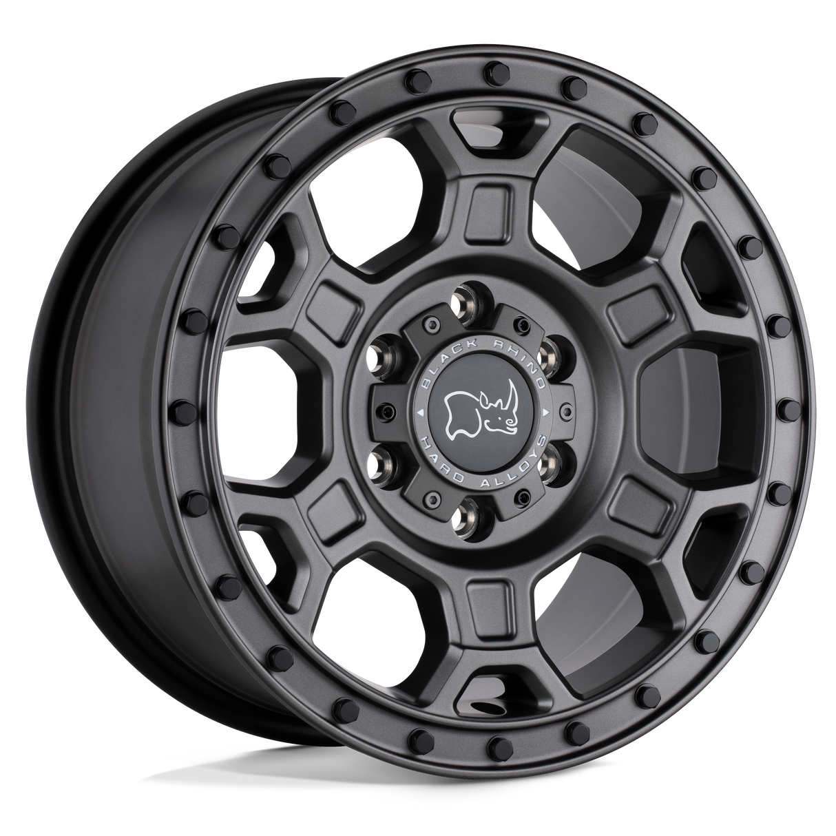 Black Rhino MIDHILL MATTE GUNMETAL W/ BLACK BOLTS 16X8 6x130 et45 84.1