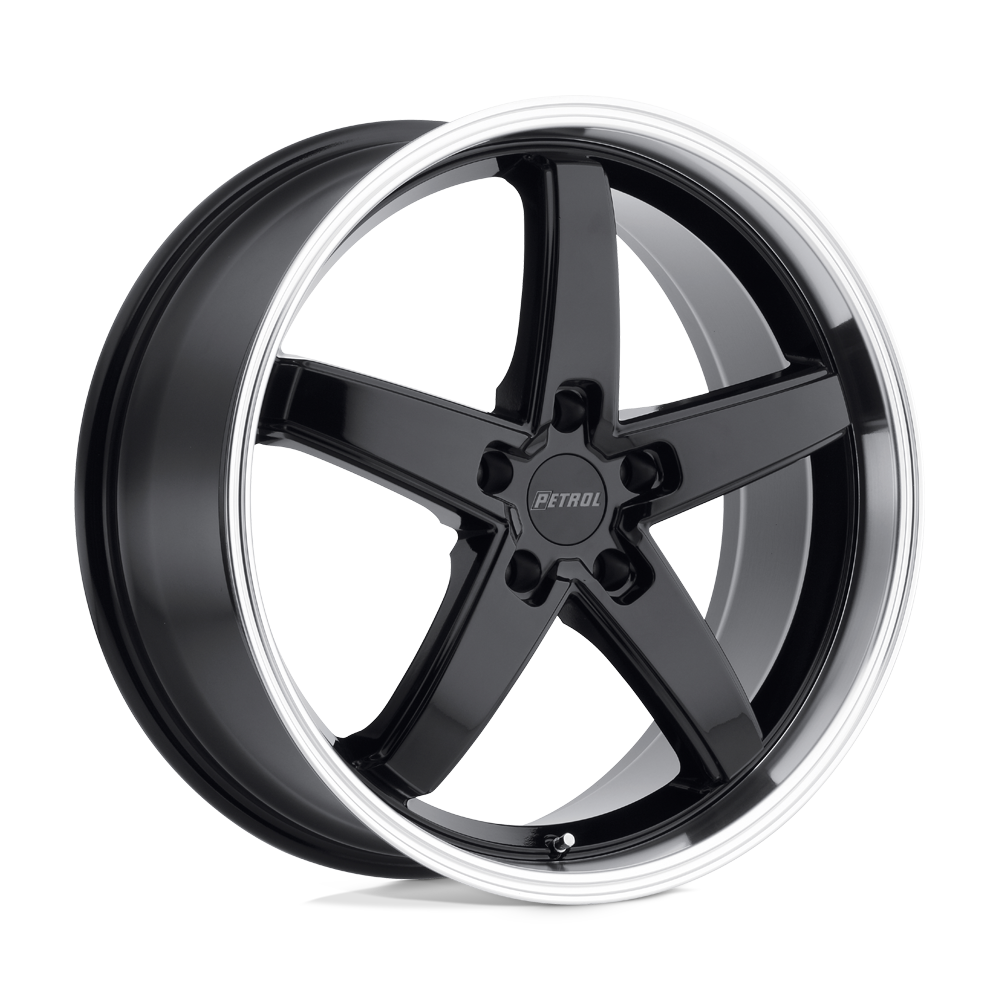 Petrol P1B GLOSS BLACK W/ MACHINED CUT LIP 20X8.5 5x114.3 et40 76.1