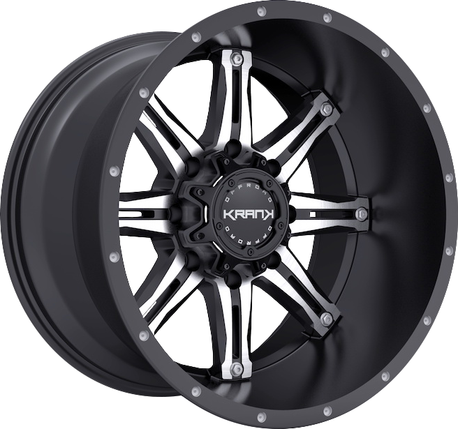 Krank Offroad Shaft Gloss Black w/ Machined Face 18x9 5x127/5x139.7 et-12 77.8