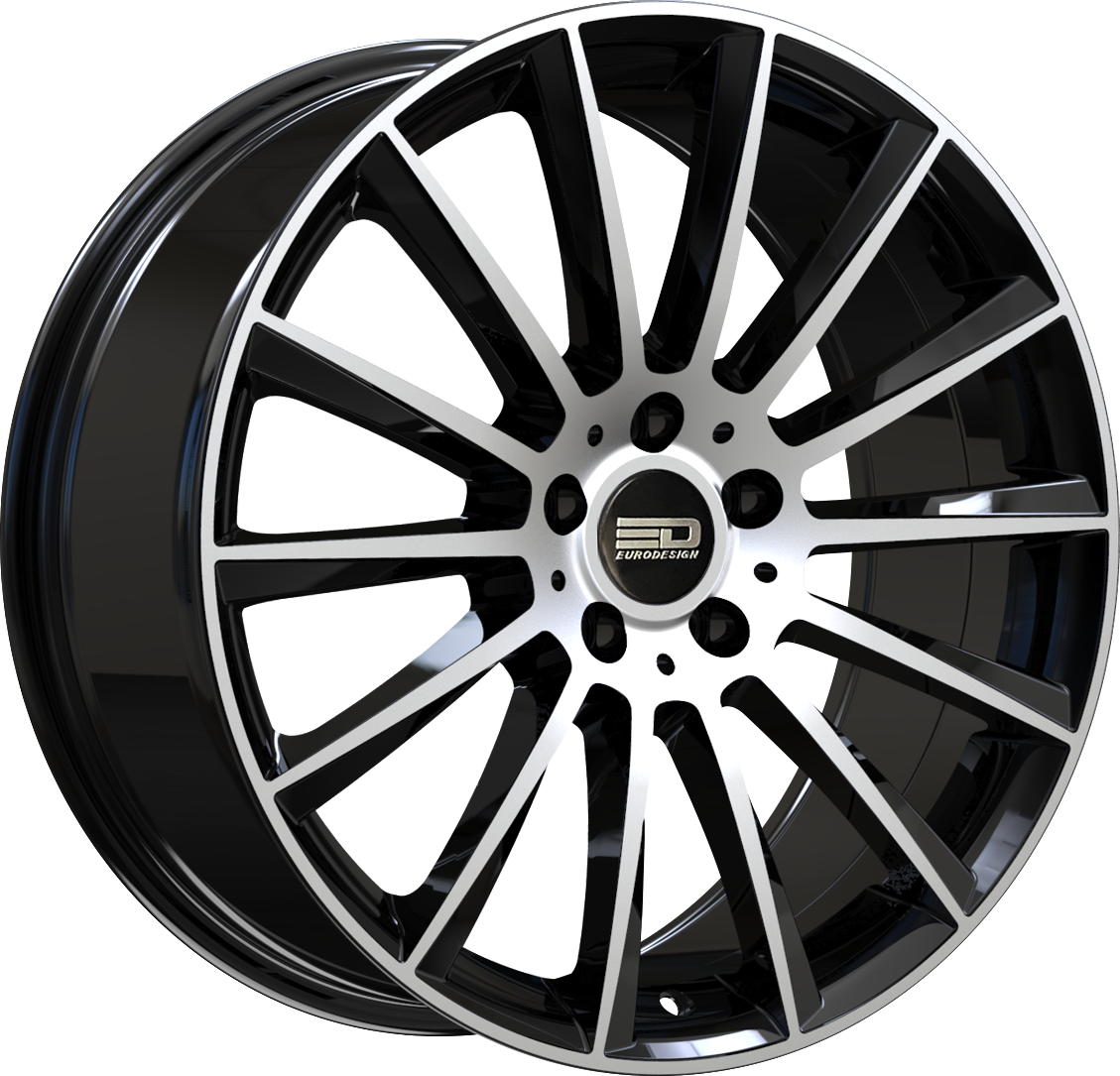 Euro Design Sacco Gloss Black Machined 19x8 5x112 et30 66.6