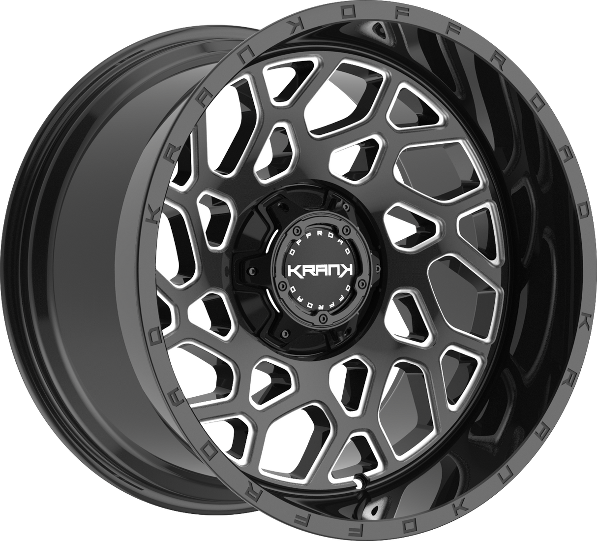 Krank Offroad Ambush Gloss Black Milled 22x12 6x135/6x139.7 et-44 108