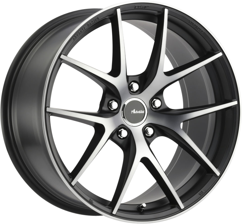 Advanti Vigoroso Matte Black w/ Smoked Clear Coat 18x8 5x100 et45 73.1