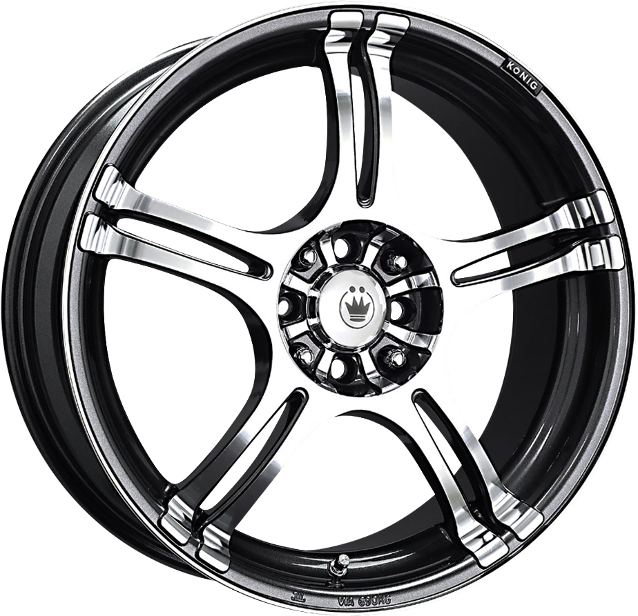 Konig Incident Graphite w/ Machined Face 14x6 4x100/4x114.3 et38 73.1