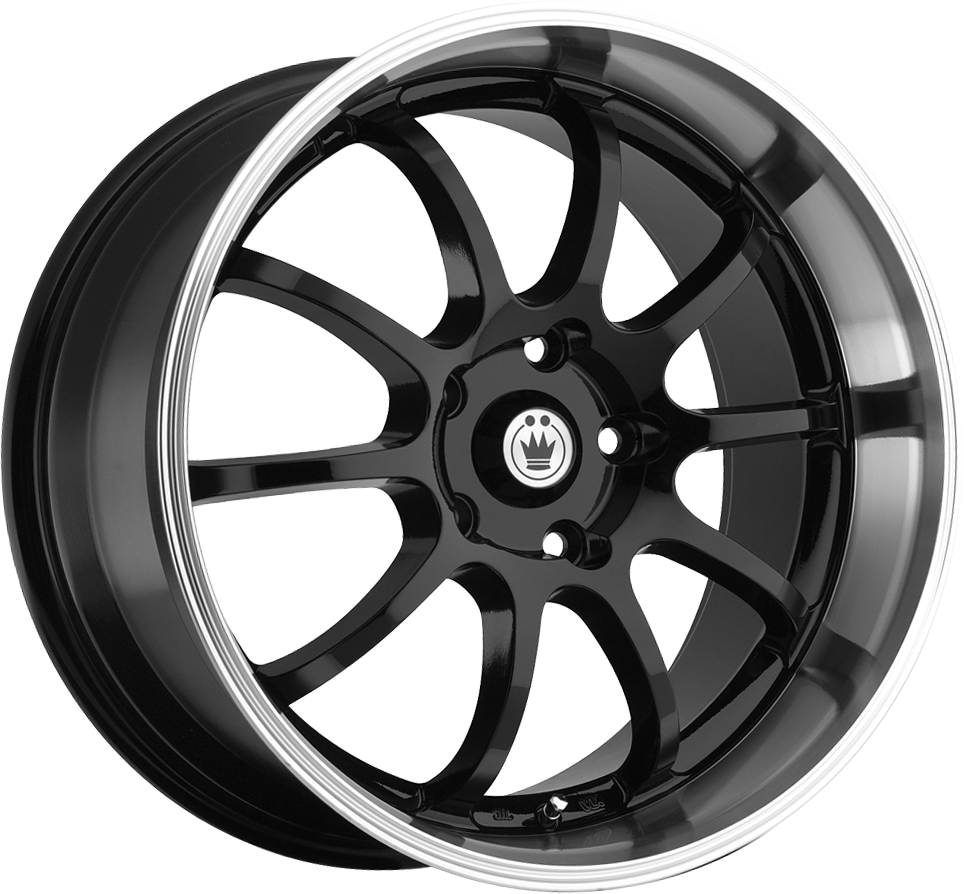 Konig Lightning Gloss Black w/ Machined Lip 17x7 5x100/5x114.3 et40 73.1