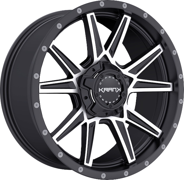 Krank Offroad Cylinder Gloss Black w/ Machined Face 20x9 5x127/5x139.7 et18 77.8