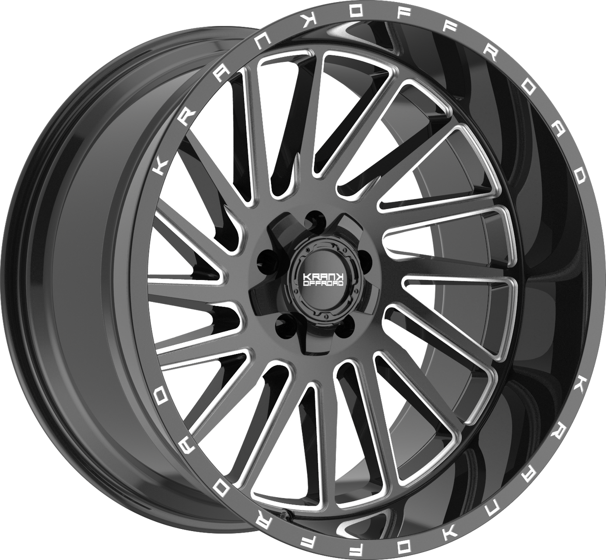 Krank Offroad Coil Gloss Black Milled 22x12 5x127/5x139.7 et-44 77.8