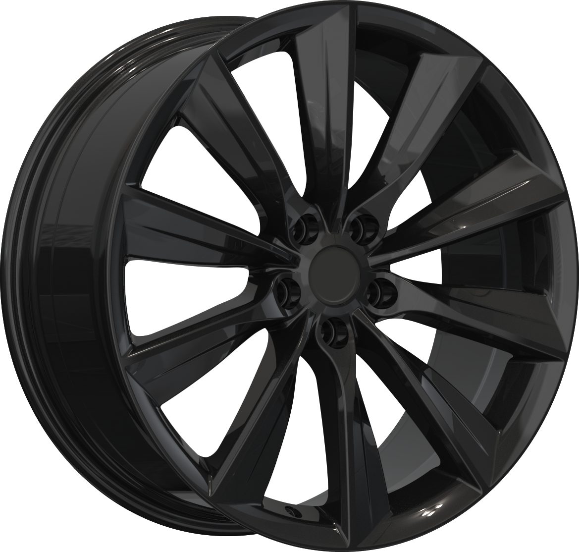 YKW Replicas TS1 Gloss Black 19x9.5 5x114.3 et35 64.1