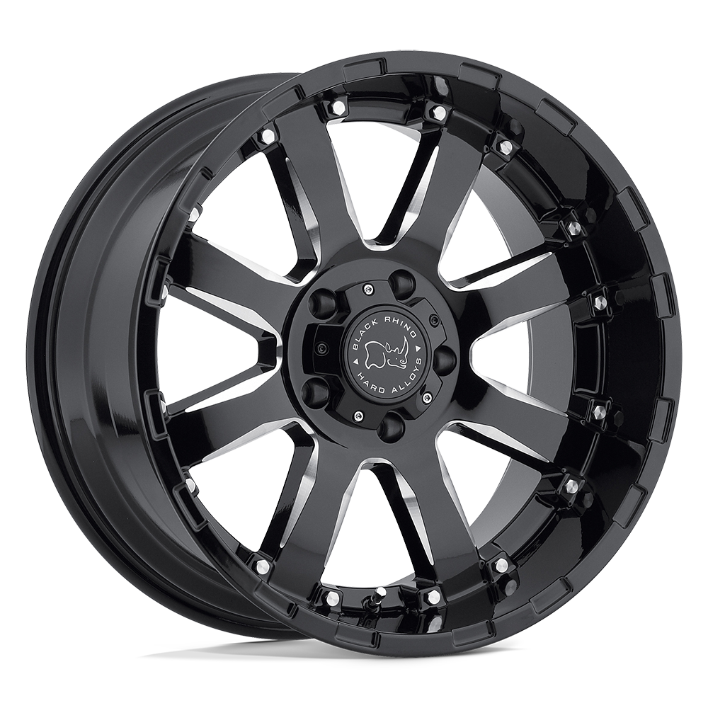 Black Rhino SIERRA GLOSS BLACK W/ MILLED SPOKES 22X10 6x139.7 et-12 112.1