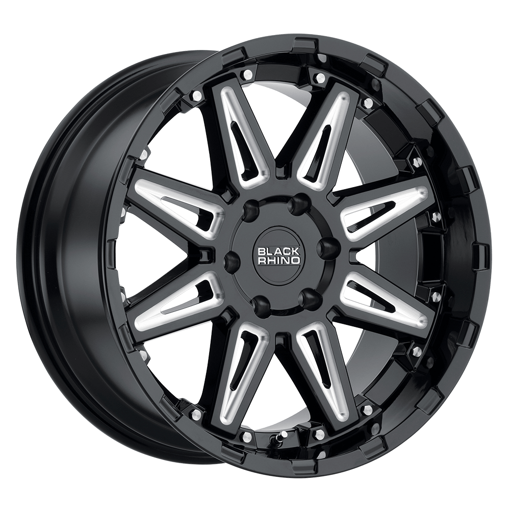 Black Rhino RUSH GLOSS BLACK W/ MILLED SPOKES 18X9.5 6x120 et12 67.06