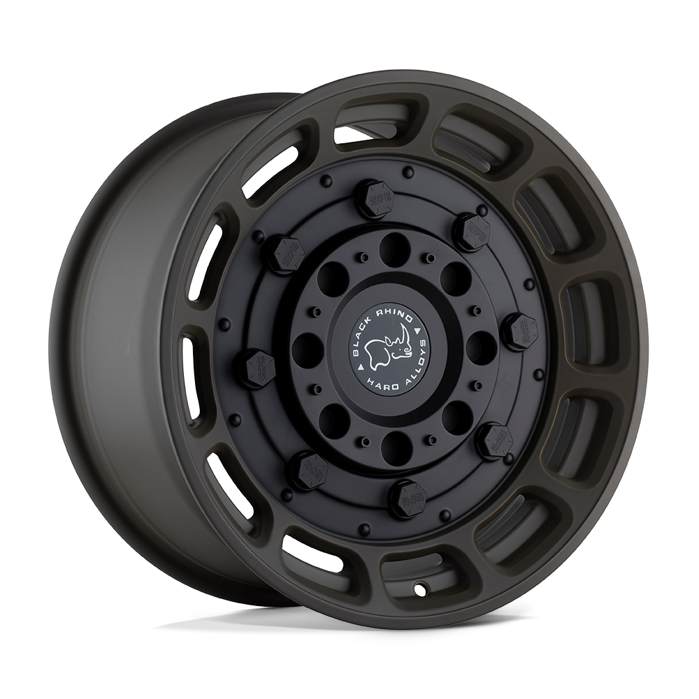 Black Rhino WARTHOG MATTE OLIVE DAB GREEN W/ BLACK CENTER 20X9.5 6x139.7 et-18 112.1