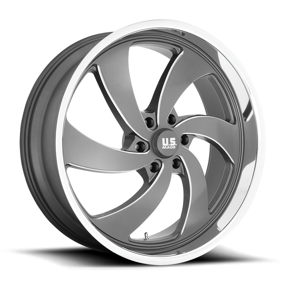 US Mag 1PC U133 DESPERADO ANTHRACITE MILLED DIAMOND CUT LIP 24X10 6x135 et25 87.1