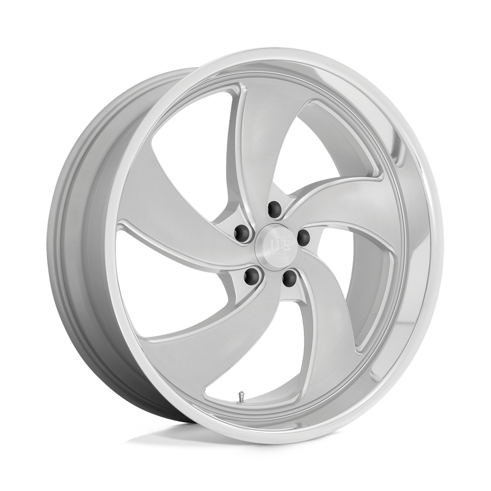 US Mag 1PC U134 DESPERADO SILVER BRUSHED FACE MILLED DIAMOND CUT LIP 22X10.5 5x127 et1 78.1
