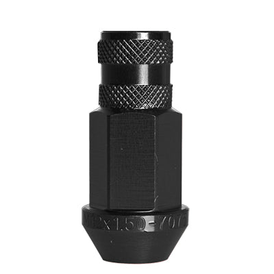 Acorn Knurl Black Nut 1PC 60° Bulge-12x1.50mm-19mm Hex